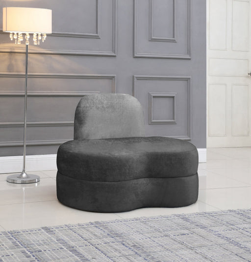 Mitzy Grey Velvet Chair - 606Grey-C - Vega Furniture