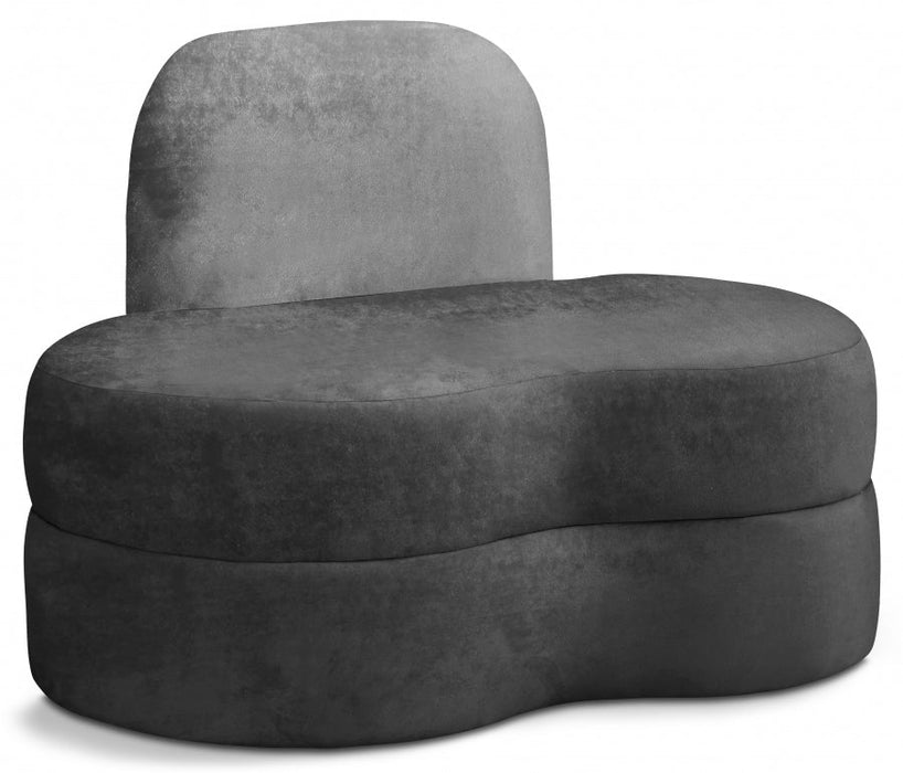 Mitzy Grey Velvet Chair - 606Grey-C - Vega Furniture