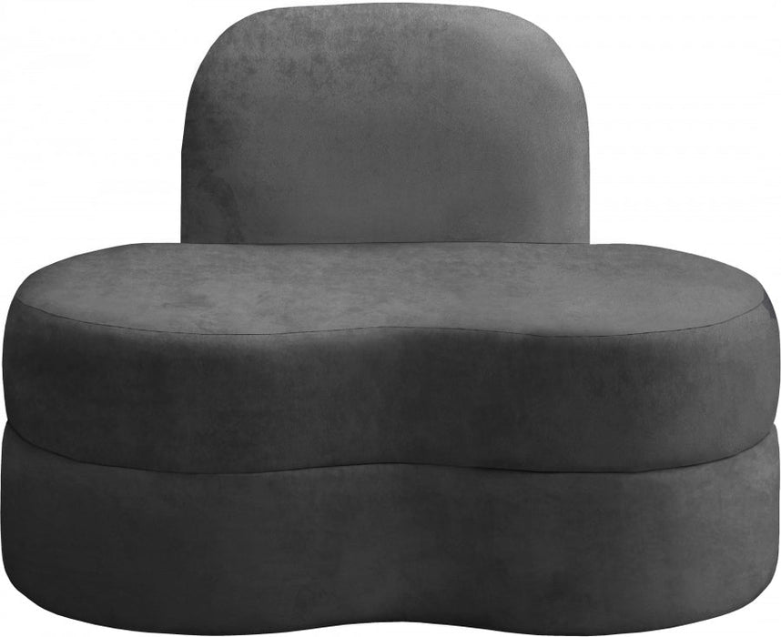 Mitzy Grey Velvet Chair - 606Grey-C - Vega Furniture