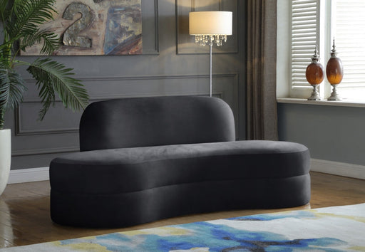 Mitzy Grey Velvet Sofa - 606Grey-S - Vega Furniture