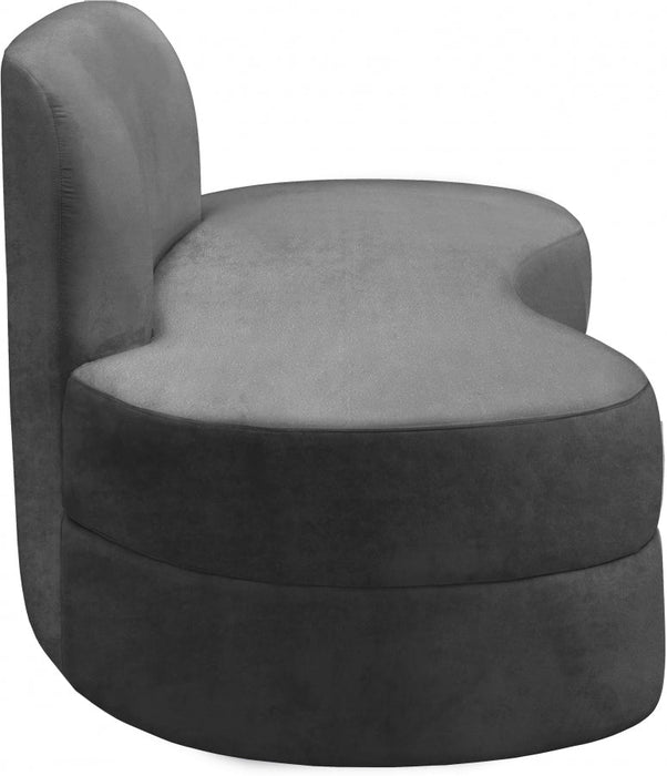 Mitzy Grey Velvet Sofa - 606Grey-S - Vega Furniture