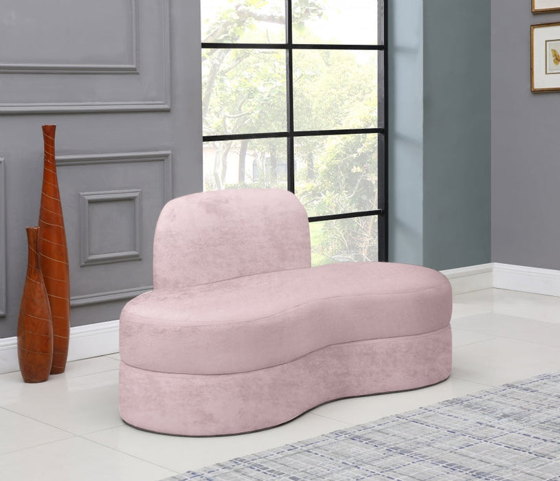 Mitzy Pink Velvet Loveseat - 606Pink-L - Vega Furniture