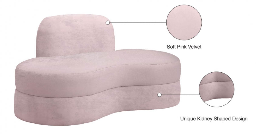 Mitzy Pink Velvet Loveseat - 606Pink-L - Vega Furniture