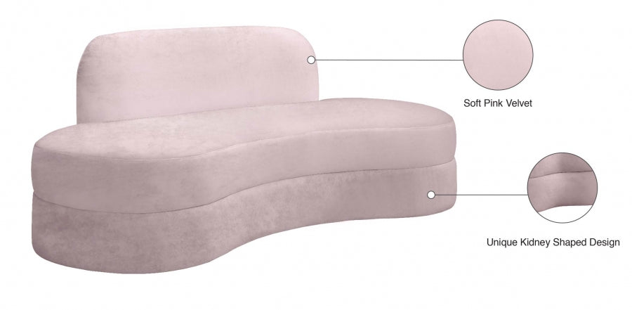 Mitzy Pink Velvet Sofa - 606Pink-S - Vega Furniture