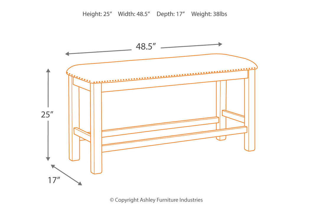 Moriville Beige Counter Height Bench - D631-09 - Vega Furniture