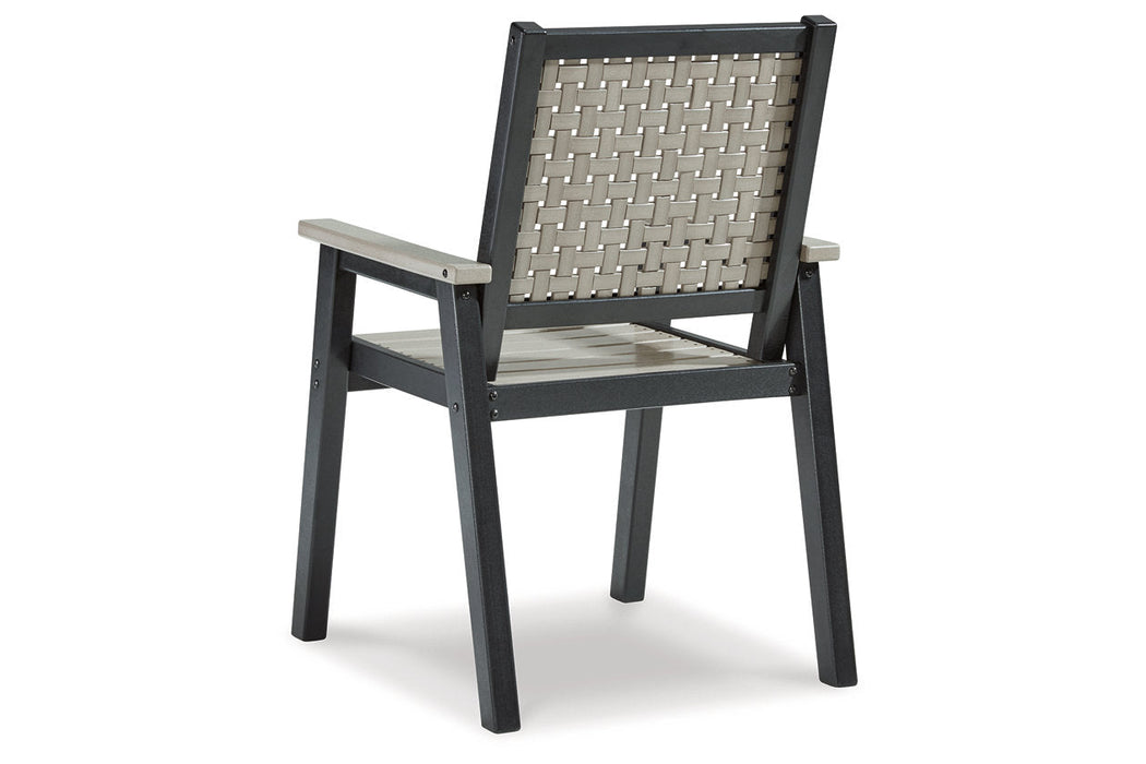 MOUNT VALLEY Driftwood/Black Arm Chair, Set of 2 - P384-603A - Vega Furniture