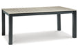 MOUNT VALLEY Driftwood/Black Outdoor Dining Table - P384-625 - Vega Furniture