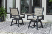 MOUNT VALLEY Driftwood/Black Swivel Chair, Set of 2 - P384-604A - Vega Furniture