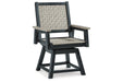 MOUNT VALLEY Driftwood/Black Swivel Chair, Set of 2 - P384-604A - Vega Furniture