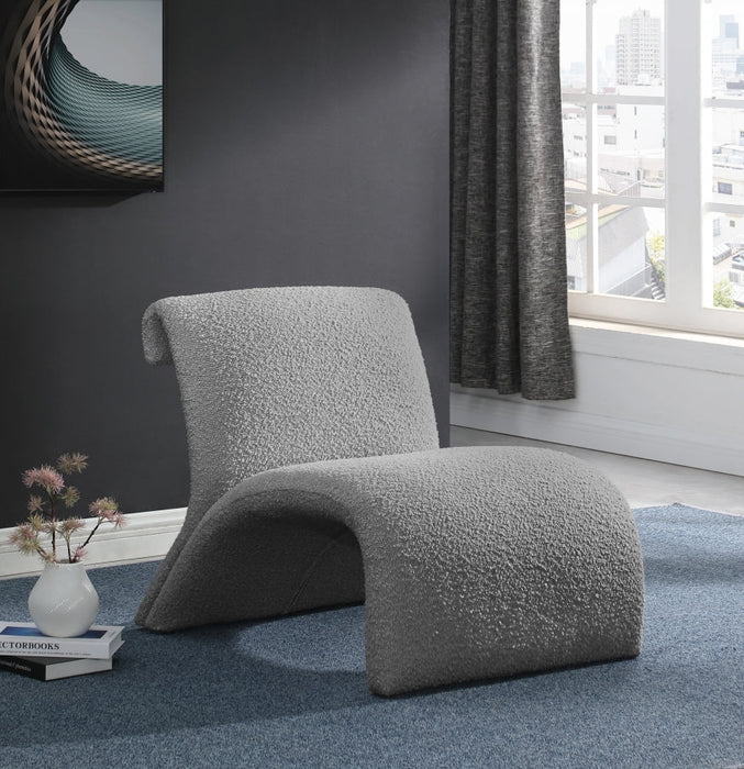 Mulberry Grey Boucle Fabric Accent Chair - 483Grey - Vega Furniture