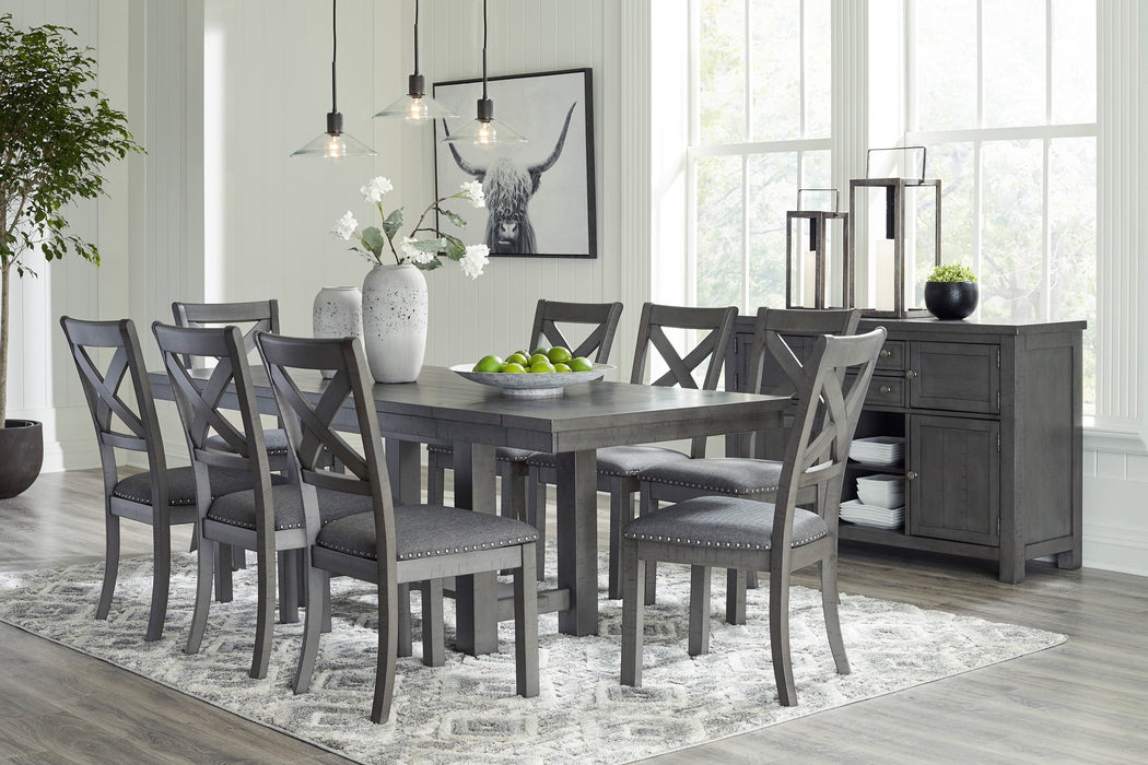 Myshanna Gray Extendable Dining Set - SET | D629-45 | D629-01(4) - Vega Furniture