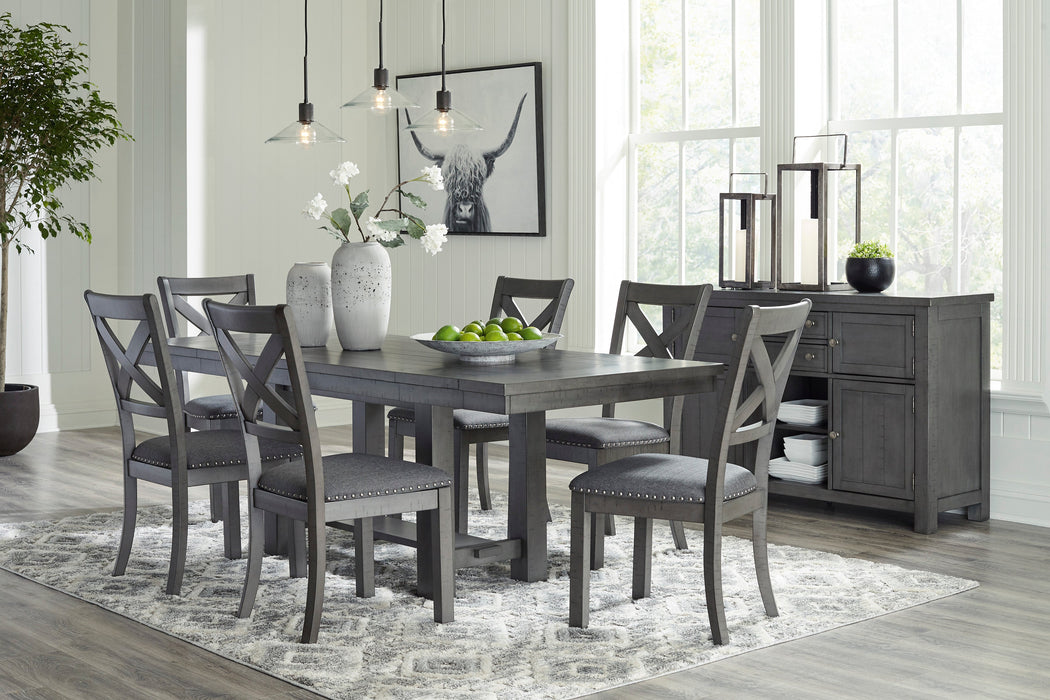 Myshanna Gray Extendable Dining Set - SET | D629-45 | D629-01(4) - Vega Furniture