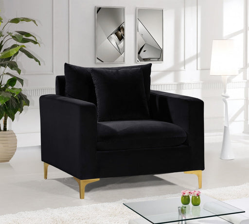 Naomi Black Velvet Chair - 633Black-C - Vega Furniture