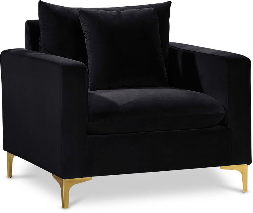 Naomi Black Velvet Chair - 633Black-C - Vega Furniture