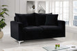 Naomi Black Velvet Loveseat - 633Black-L - Vega Furniture