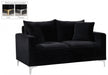 Naomi Black Velvet Loveseat - 633Black-L - Vega Furniture