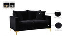 Naomi Black Velvet Loveseat - 633Black-L - Vega Furniture