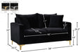 Naomi Black Velvet Loveseat - 633Black-L - Vega Furniture