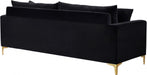 Naomi Black Velvet Sofa - 633Black-S - Vega Furniture