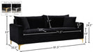 Naomi Black Velvet Sofa - 633Black-S - Vega Furniture