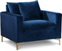 Naomi Blue Velvet Chair - 633Navy-C - Vega Furniture