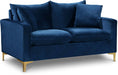 Naomi Blue Velvet Loveseat - 633Navy-L - Vega Furniture