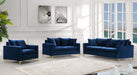 Naomi Blue Velvet Loveseat - 633Navy-L - Vega Furniture