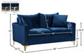 Naomi Blue Velvet Loveseat - 633Navy-L - Vega Furniture