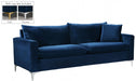 Naomi Blue Velvet Sofa - 633Navy-S - Vega Furniture