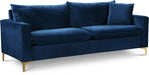 Naomi Blue Velvet Sofa - 633Navy-S - Vega Furniture