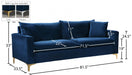 Naomi Blue Velvet Sofa - 633Navy-S - Vega Furniture