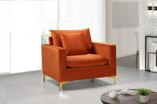 Naomi Cognac Velvet Chair - 633Cognac-C - Vega Furniture