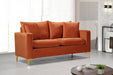 Naomi Cognac Velvet Loveseat - 633Cognac-L - Vega Furniture