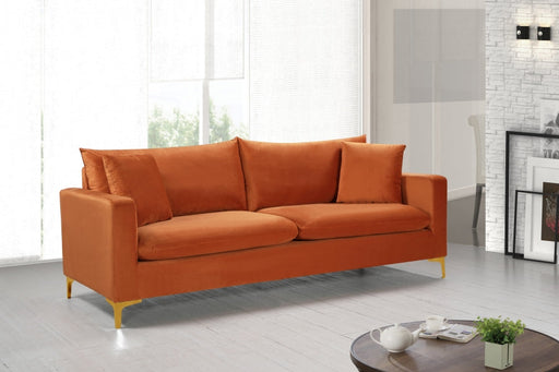 Naomi Cognac Velvet Sofa - 633Cognac-S - Vega Furniture