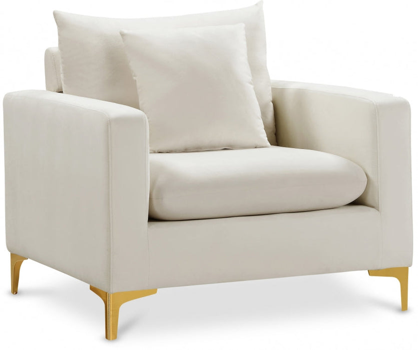 Naomi Cream Velvet Chair - 633Cream-C - Vega Furniture