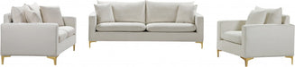 Naomi Cream Velvet Loveseat - 633Cream-L - Vega Furniture