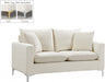 Naomi Cream Velvet Loveseat - 633Cream-L - Vega Furniture