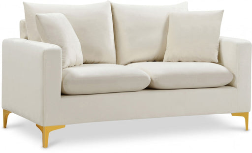 Naomi Cream Velvet Loveseat - 633Cream-L - Vega Furniture