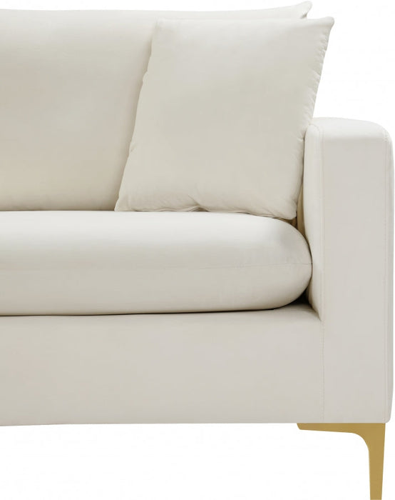 Naomi Cream Velvet Loveseat - 633Cream-L - Vega Furniture