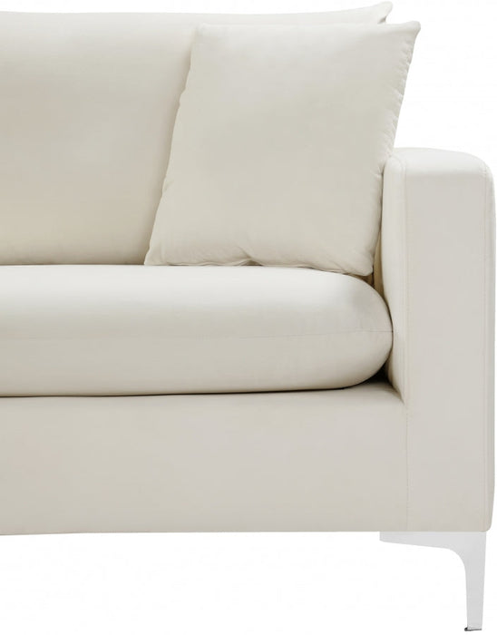 Naomi Cream Velvet Loveseat - 633Cream-L - Vega Furniture