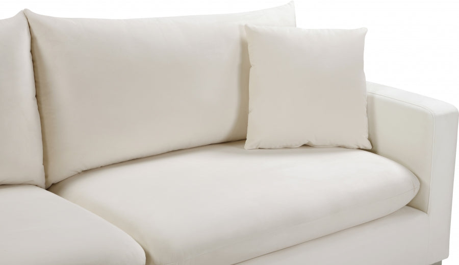 Naomi Cream Velvet Loveseat - 633Cream-L - Vega Furniture