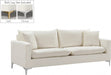 Naomi Cream Velvet Sofa - 633Cream-S - Vega Furniture