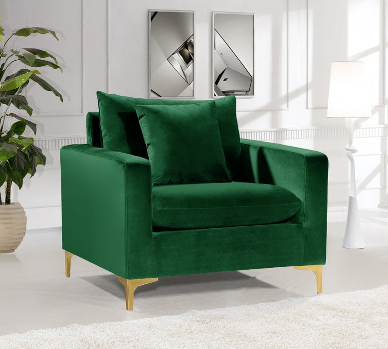 Naomi Green Velvet Chair - 633Green-C - Vega Furniture