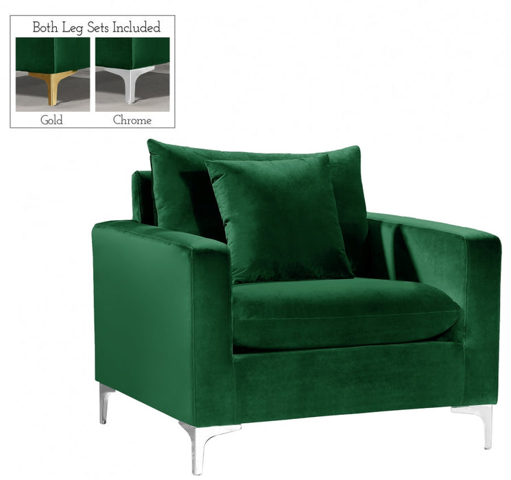 Naomi Green Velvet Chair - 633Green-C - Vega Furniture