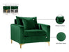 Naomi Green Velvet Chair - 633Green-C - Vega Furniture