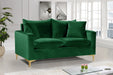 Naomi Green Velvet Loveseat - 633Green-L - Vega Furniture