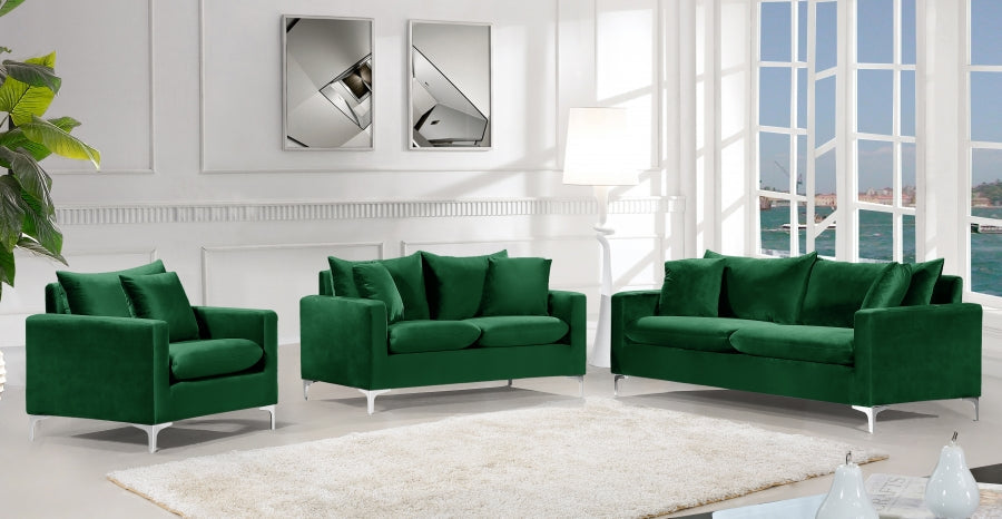 Naomi Green Velvet Loveseat - 633Green-L - Vega Furniture