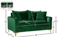 Naomi Green Velvet Loveseat - 633Green-L - Vega Furniture