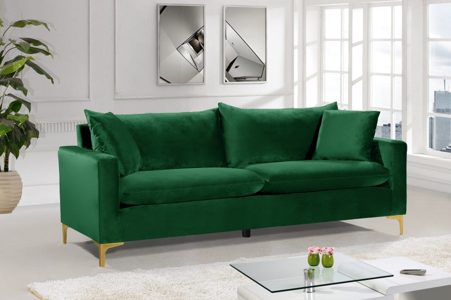 Naomi Green Velvet Sofa - 633Green-S - Vega Furniture