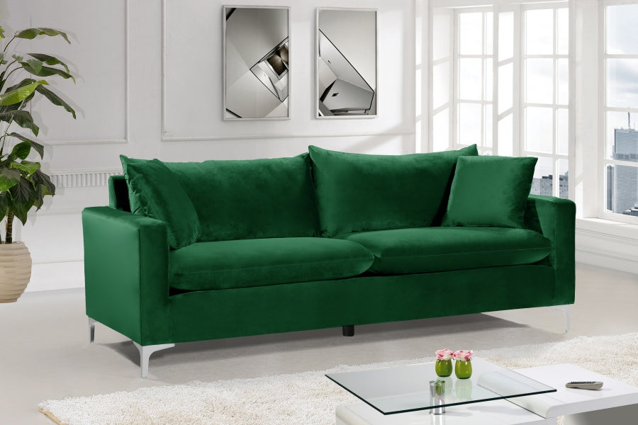 Naomi Green Velvet Sofa - 633Green-S - Vega Furniture